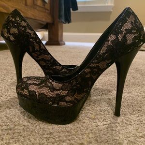 Lace Design High Heels